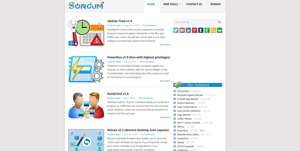 Sordum - полезные утилиты для windows